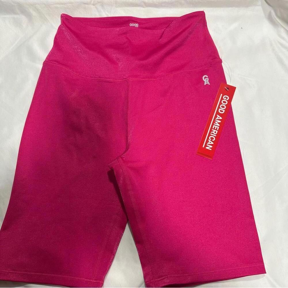 Good American Shiny Rib Bike Shorts